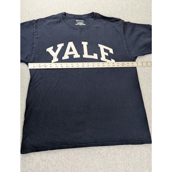 Champion Yale University Blue T-shirt Large Cotton Short Sleeve Distressed - Picture 6 of 10